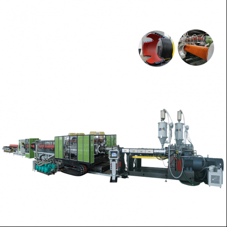 HDPE / PP / PVC vízszintes típusú dupla falú hullámos cső extrudáló vezeték